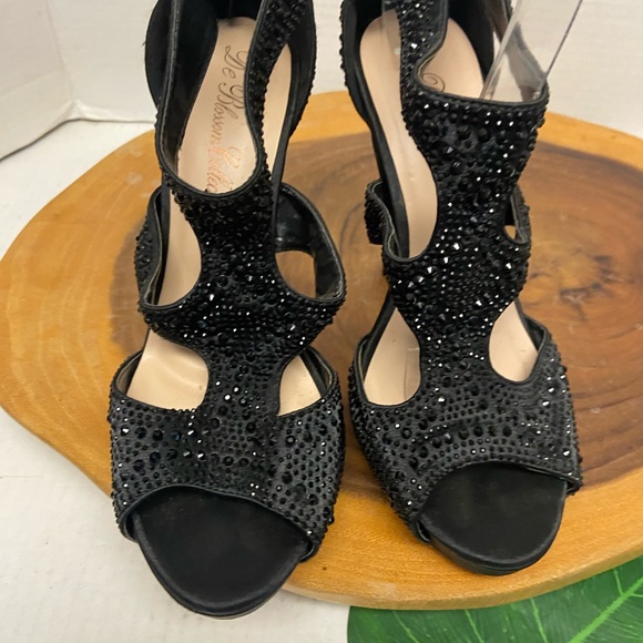 De Blossom Collection PRINCESS Blinged Jeweled Cut Out Stiletto Formal Heels - Picture 9 of 14